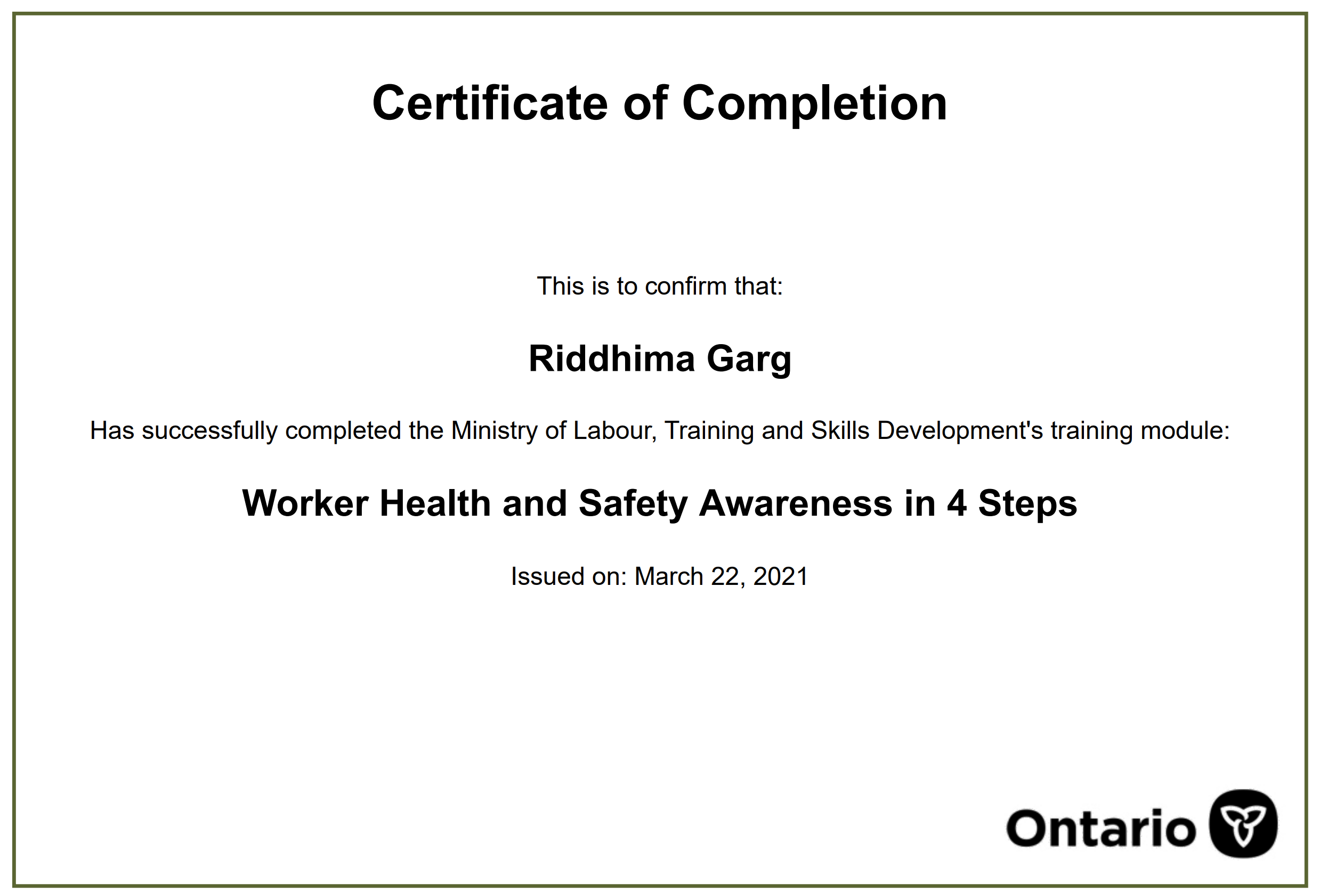 Worker Health and Safety Awareness